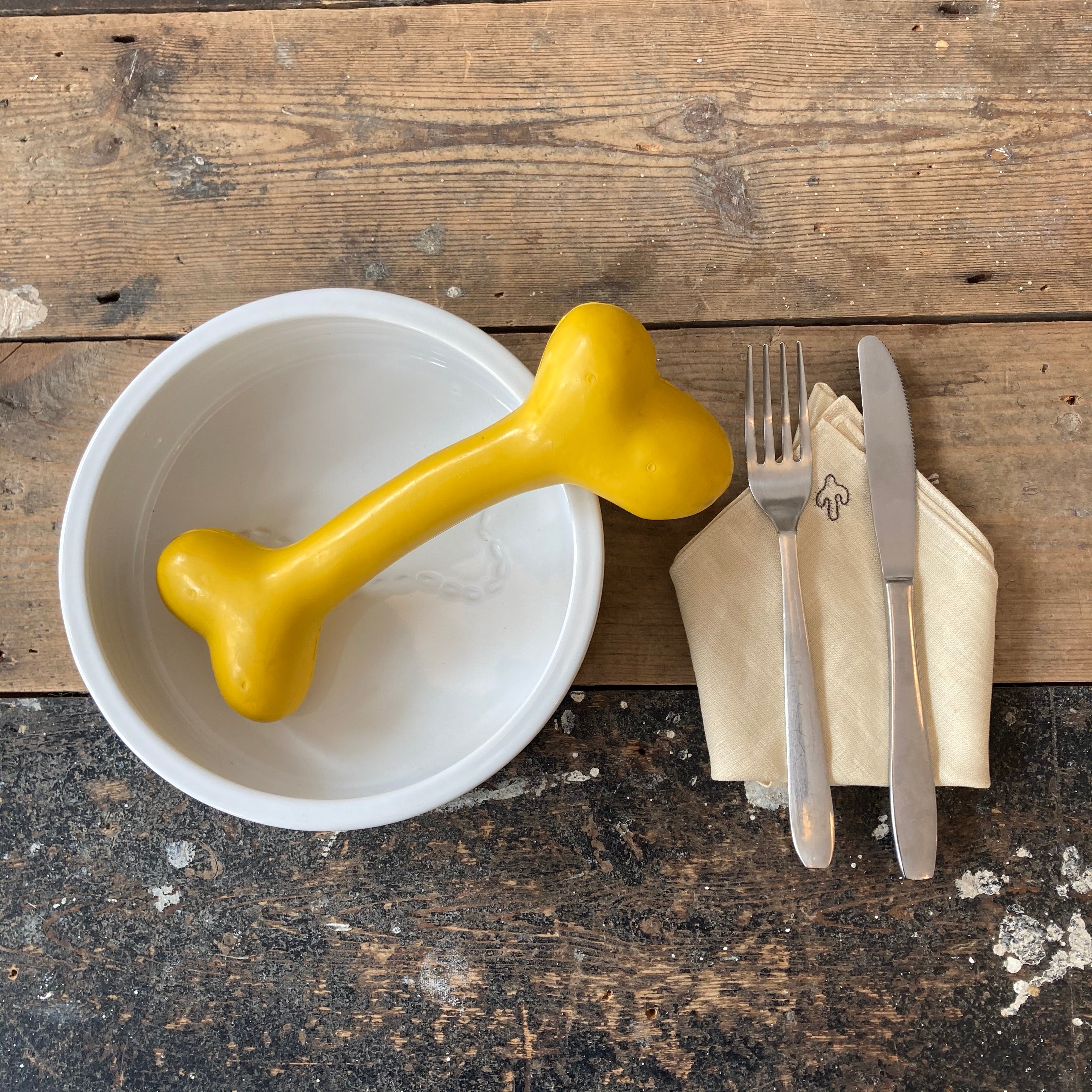 Jouet pour chien en forme d'os en caoutchouc